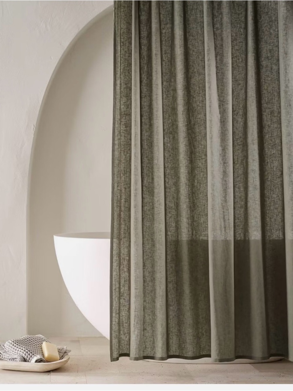72"x72" Linen Shower Curtain Gray - Casaluna